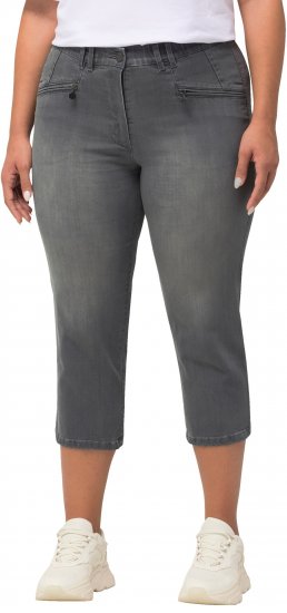 Ulla Popken Cropped Stretch Blend Mony Jeans Denim Blue - Jeans & Calças Femininas em Tamanhos Grandes – Plus Size - 