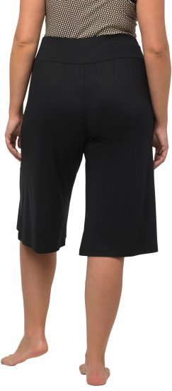 Ulla Popken Wide Leg Flared Bermuda Shorts Black - Jeans & Calças Femininas em Tamanhos Grandes – Plus Size - 