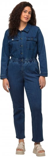 Ulla Popken Denim Boiler Suit Blue Denim - Jeans & Calças Femininas em Tamanhos Grandes – Plus Size - 