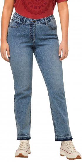 Ulla Popken Wide Leg Stretch Fit Mandy Jeans Light Blue Denim - Jeans & Calças Femininas em Tamanhos Grandes – Plus Size - 
