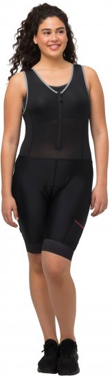 Ulla Popken Padded Cycling Zip Front Bodysuit Black - Jeans & Calças Femininas em Tamanhos Grandes – Plus Size - 