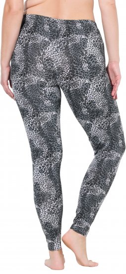 Ulla Popken Leopard Print Leggings Black - Jeans & Calças Femininas em Tamanhos Grandes – Plus Size - 
