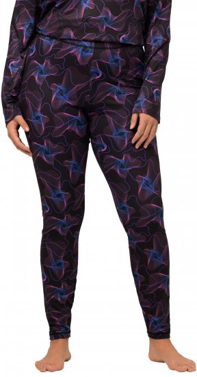Ulla Popken Geometric Wave Quick Drying Ski Leggings Black - Jeans & Calças Femininas em Tamanhos Grandes – Plus Size - 