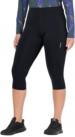 Ulla Popken Cropped Sports Leggings Black - Jeans & Calças Femininas em Tamanhos Grandes – Plus Size - 