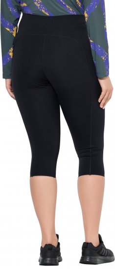 Ulla Popken Cropped Sports Leggings Black - Jeans & Calças Femininas em Tamanhos Grandes – Plus Size - 