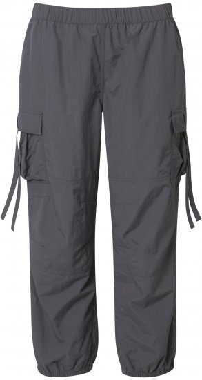 Ulla Popken Elastic Waist Cargo Pants Graphite Grey - Jeans & Calças Femininas em Tamanhos Grandes – Plus Size - 