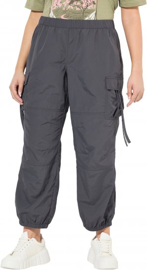 Ulla Popken Elastic Waist Cargo Pants Graphite Grey - Jeans & Calças Femininas em Tamanhos Grandes – Plus Size - 