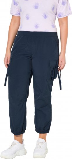 Ulla Popken Elastic Waist Cargo Pants Navy - Jeans & Calças Femininas em Tamanhos Grandes – Plus Size - 
