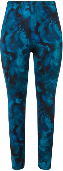 Ulla Popken Ink Print Functional Ski Leggings Blue - Jeans & Calças Femininas em Tamanhos Grandes – Plus Size - 
