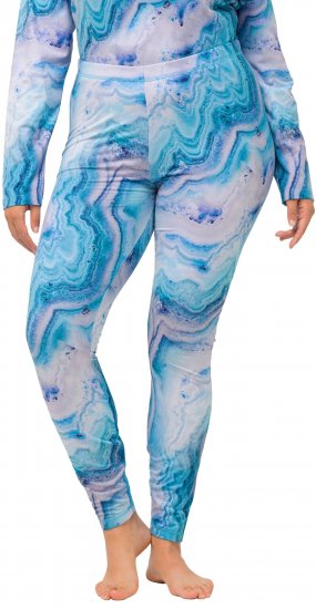Ulla Popken Marble Ski Leggings Blue - Jeans & Calças Femininas em Tamanhos Grandes – Plus Size - 