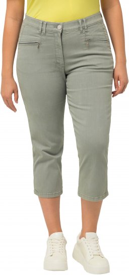 Ulla Popken Cropped Stretch Fit Mony Pants Light Moss Green - Jeans & Calças Femininas em Tamanhos Grandes – Plus Size - 