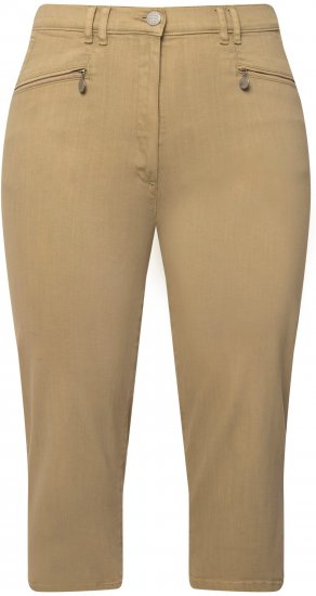 Ulla Popken Cropped Stretch Fit Mony Pants Dark Putty - Jeans & Calças Femininas em Tamanhos Grandes – Plus Size - 