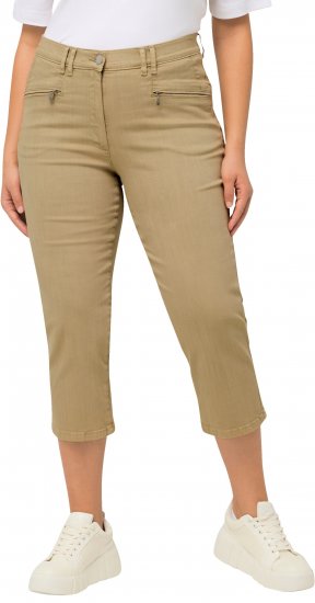 Ulla Popken Cropped Stretch Fit Mony Pants Dark Putty - Jeans & Calças Femininas em Tamanhos Grandes – Plus Size - 