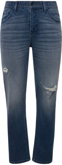 Ulla Popken Sammy Destroy 5 Pocket Jeans Blue Denim - Jeans & Calças Femininas em Tamanhos Grandes – Plus Size - 