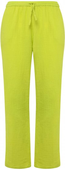 Ulla Popken Muslin Pull On Pants Green - Jeans & Calças Femininas em Tamanhos Grandes – Plus Size - 