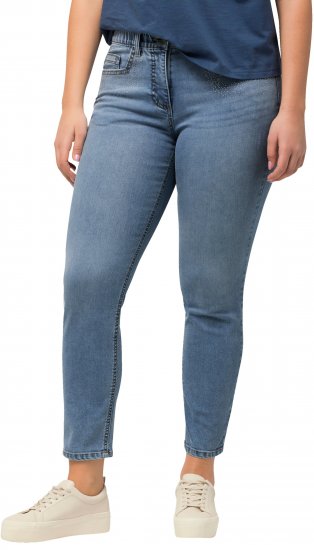 Ulla Popken Rhinestone Detail Stretch Fit Skinny Jeans Blue - Jeans & Calças Femininas em Tamanhos Grandes – Plus Size - 