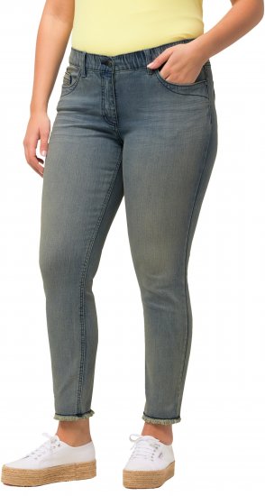 Ulla Popken Fringed Hem Sarah Jeans Blue - Jeans & Calças Femininas em Tamanhos Grandes – Plus Size - 