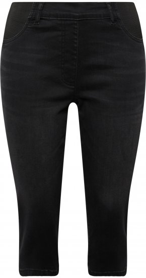 Ulla Popken Sienna Stretch Denim Capris Black - Jeans & Calças Femininas em Tamanhos Grandes – Plus Size - 