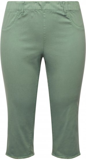 Ulla Popken Stretch Fit Raw Hem Moss Green - Jeans & Calças Femininas em Tamanhos Grandes – Plus Size - 