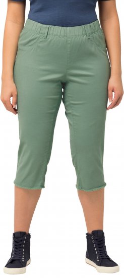 Ulla Popken Stretch Fit Raw Hem Moss Green - Jeans & Calças Femininas em Tamanhos Grandes – Plus Size - 