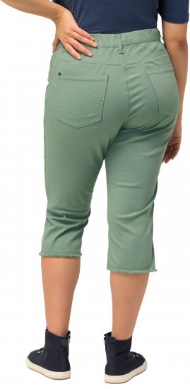 Ulla Popken Stretch Fit Raw Hem Moss Green - Jeans & Calças Femininas em Tamanhos Grandes – Plus Size - 