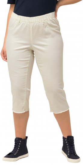 Ulla Popken Stretch Fit Raw Hem Capris Snow White - Jeans & Calças Femininas em Tamanhos Grandes – Plus Size - 