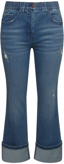 Ulla Popken Wide Cuff Stretch Fit Jeans Blue Denim - Jeans & Calças Femininas em Tamanhos Grandes – Plus Size - 
