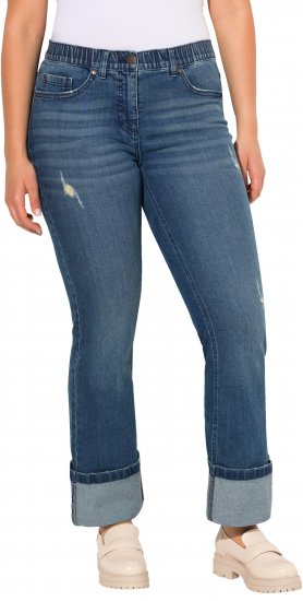Ulla Popken Wide Cuff Stretch Fit Jeans Blue Denim - Jeans & Calças Femininas em Tamanhos Grandes – Plus Size - 