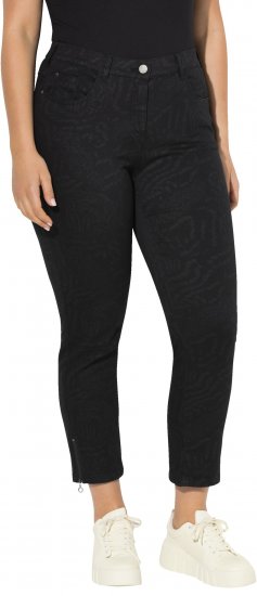 Ulla Popken Animal Print Stretch Fit Jeans Black - Jeans & Calças Femininas em Tamanhos Grandes – Plus Size - 