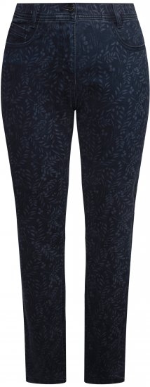 Ulla Popken Leaf Print Boyfriend Jeans Blue - Jeans & Calças Femininas em Tamanhos Grandes – Plus Size - 