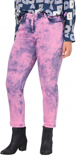 Ulla Popken Color Wash Stretch Fit Boyfriend Jeans Bold Pink - Jeans & Calças Femininas em Tamanhos Grandes – Plus Size - 