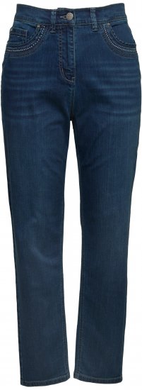 Ulla Popken Rivet Detail Mom Jeans Blue - Jeans & Calças Femininas em Tamanhos Grandes – Plus Size - 