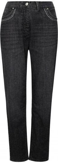 Ulla Popken Rivet Detail Mom Jeans Denim Blue - Jeans & Calças Femininas em Tamanhos Grandes – Plus Size - 