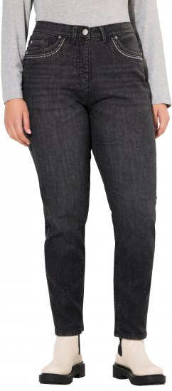Ulla Popken Rivet Detail Mom Jeans Denim Blue - Jeans & Calças Femininas em Tamanhos Grandes – Plus Size - 