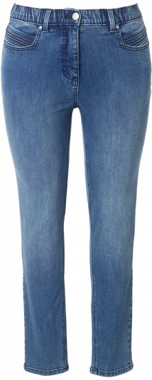 Ulla Popken Decorative Pocket Slim Stretch Jeans Blue Denim - Jeans & Calças Femininas em Tamanhos Grandes – Plus Size - 