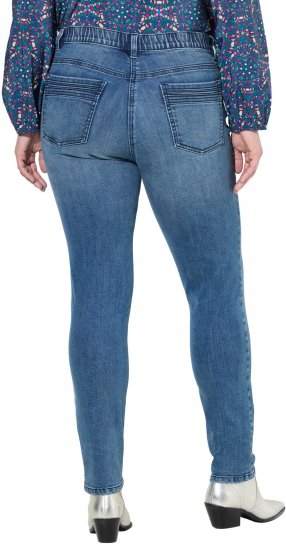 Ulla Popken Decorative Pocket Slim Stretch Jeans Blue Denim - Jeans & Calças Femininas em Tamanhos Grandes – Plus Size - 