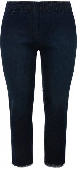 Ulla Popken Cropped Raw Hem Jeggings Denim Blue - Jeans & Calças Femininas em Tamanhos Grandes – Plus Size - 