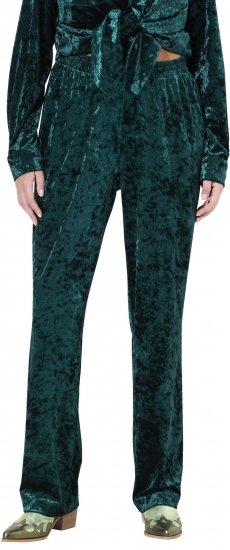 Ulla Popken Velvet Elastic Waist Pants Green - Jeans & Calças Femininas em Tamanhos Grandes – Plus Size - 