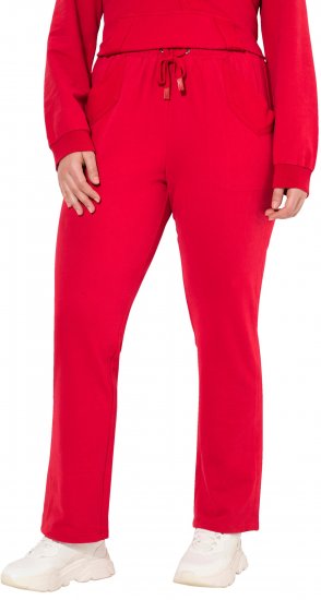 Ulla Popken Elastic Waist Sweatpants Red - Jeans & Calças Femininas em Tamanhos Grandes – Plus Size - 