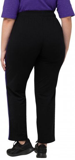 Ulla Popken Striped Elastic Waist Sweatpants Black - Jeans & Calças Femininas em Tamanhos Grandes – Plus Size - 
