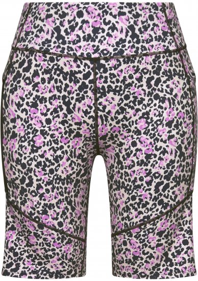 Ulla Popken Leopard Print Quick Drying Shorts Black - Jeans & Calças Femininas em Tamanhos Grandes – Plus Size - 