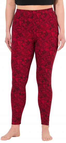 Ulla Popken Lace Print Leggings Red - Jeans & Calças Femininas em Tamanhos Grandes – Plus Size - 