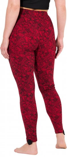 Ulla Popken Lace Print Leggings Red - Jeans & Calças Femininas em Tamanhos Grandes – Plus Size - 
