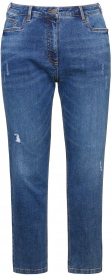 Ulla Popken Lightly Distressed Boyfriend Jeans Blue - Jeans & Calças Femininas em Tamanhos Grandes – Plus Size - 