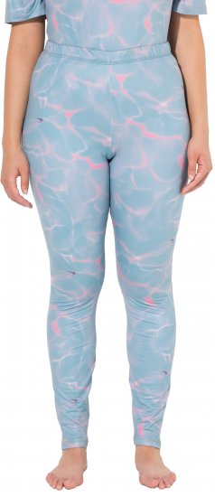 Ulla Popken Wave Print Ski Leggings Blue - Jeans & Calças Femininas em Tamanhos Grandes – Plus Size - 