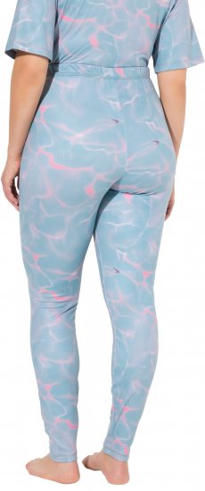 Ulla Popken Wave Print Ski Leggings Blue - Jeans & Calças Femininas em Tamanhos Grandes – Plus Size - 