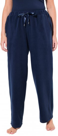 Ulla Popken Fleece Loungewear Pants Night Blue - Jeans & Calças Femininas em Tamanhos Grandes – Plus Size - 