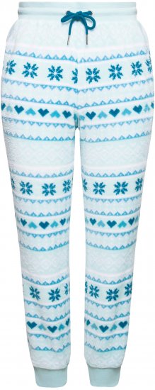 Ulla Popken Alpine Striped Plush Loungewear Pants Blue - Jeans & Calças Femininas em Tamanhos Grandes – Plus Size - 
