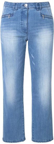 Ulla Popken Tapered Leg Lightly Distressed Jeans Blue Denim - Jeans & Calças Femininas em Tamanhos Grandes – Plus Size - 