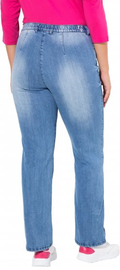 Ulla Popken Tapered Leg Lightly Distressed Jeans Blue Denim - Jeans & Calças Femininas em Tamanhos Grandes – Plus Size - 